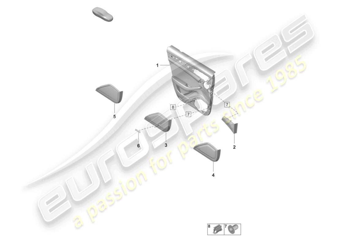 porsche 2022 (panamera 971-2) door trim panels rear leatherette part diagram