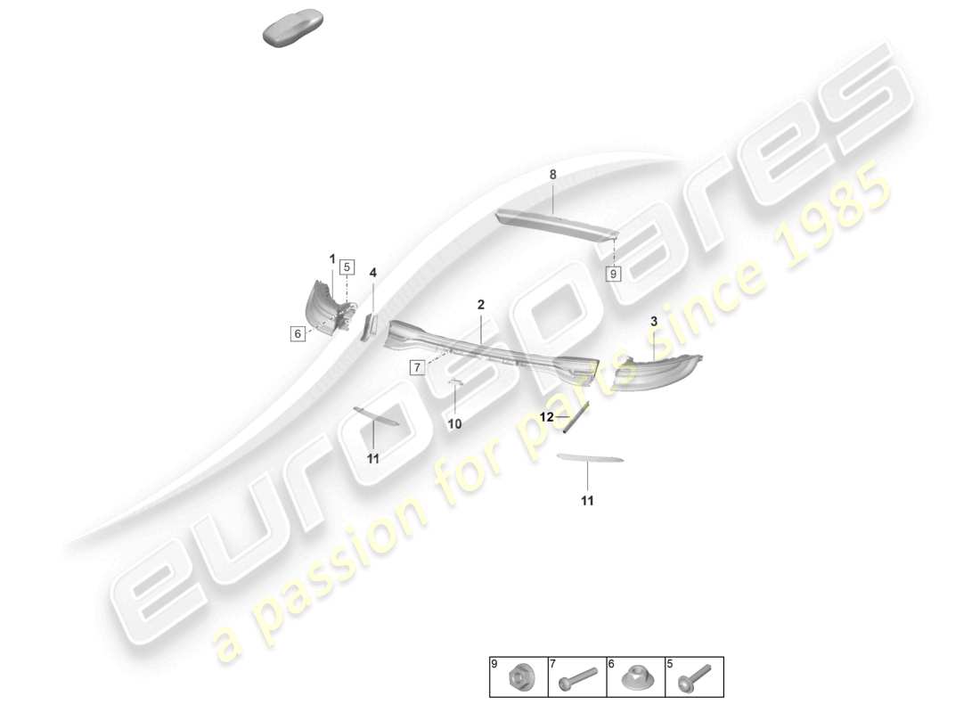 porsche 2023 (panamera 971-2) rear light additional brake light licence plate light part diagram