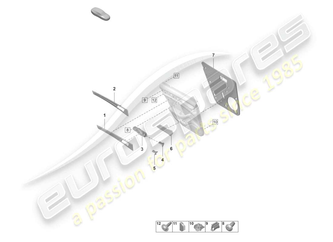 porsche 2024 (panamera 971-2) door trim panels rear doors moldings accessories and fasteners part diagram