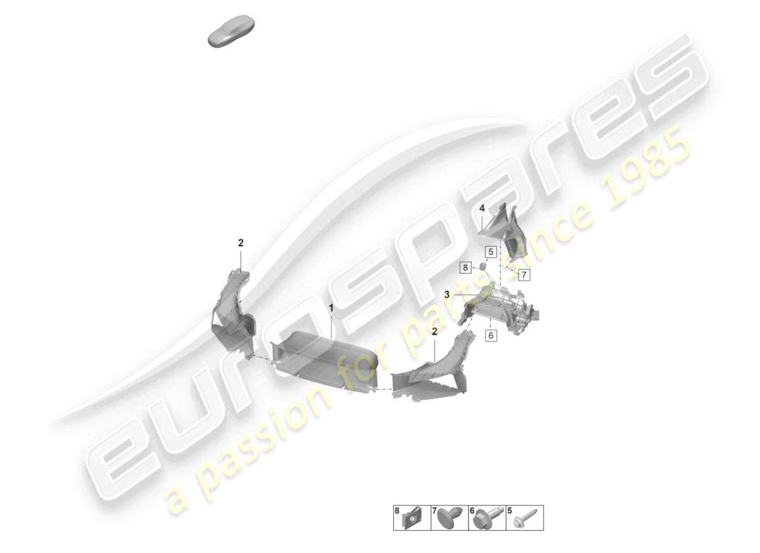 porsche 2021 (992-1 gt3/rs/st) air guide bumper gt3 rs part diagram