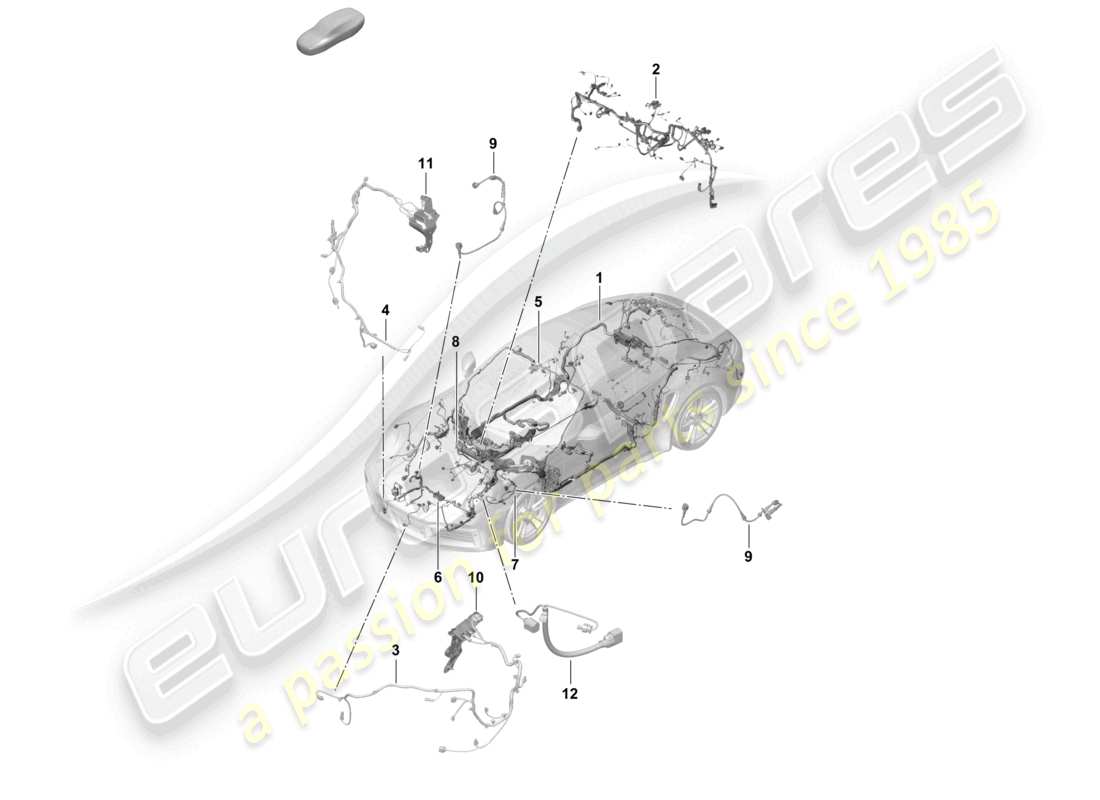 porsche 2024 (992-2 turbo / s) wire set bumper front end part diagram
