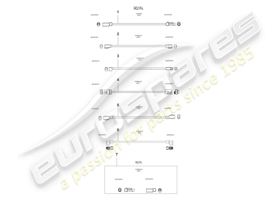 porsche 2021 (taycan 9j1-1) repair set for aerial- wires part diagram