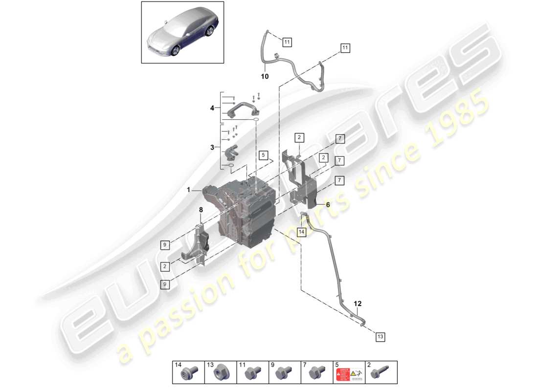 porsche 2021 (panamera 971-1) power and control electronics- for electric drive part diagram