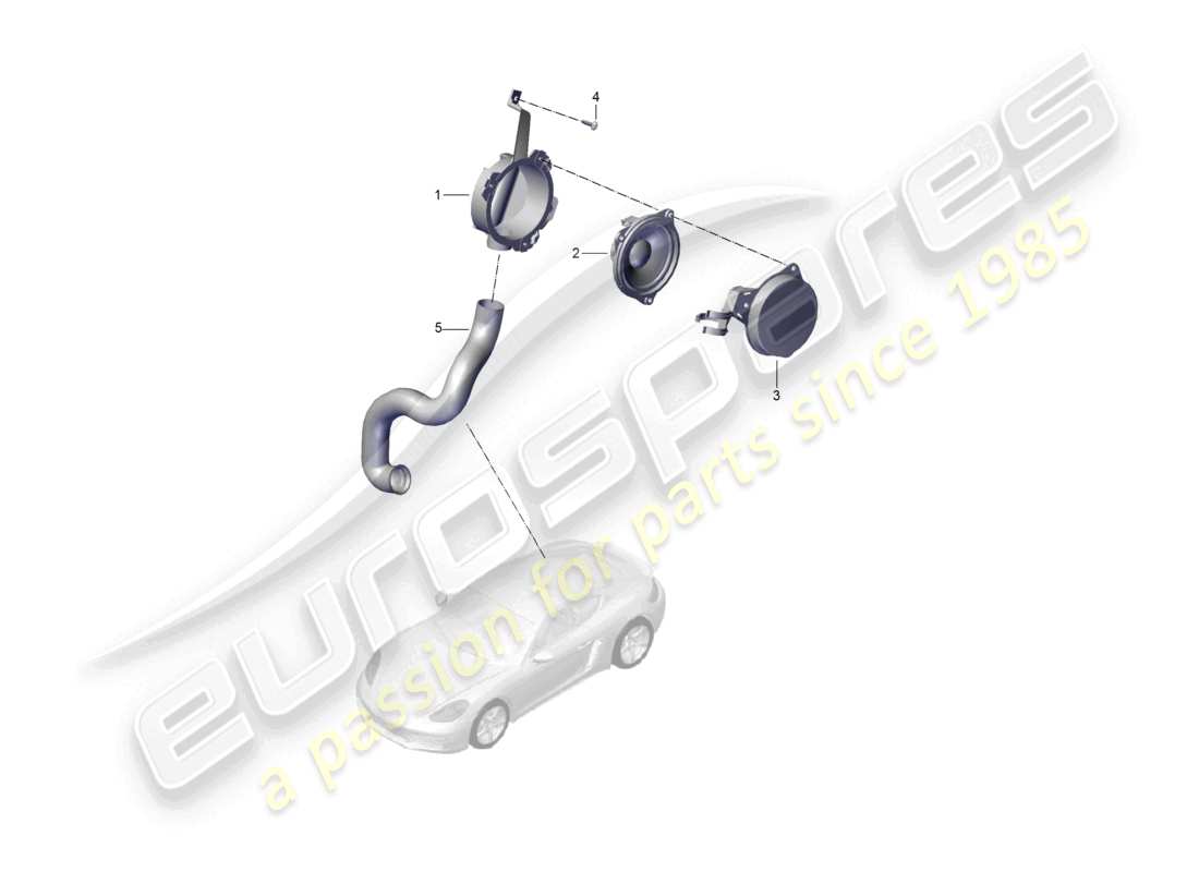 porsche 2024 (718 cayman) sound actuator for engine sound system part diagram