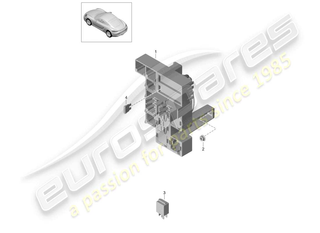 porsche 2024 (718 cayman) central electrics rear for luggage compartment part diagram