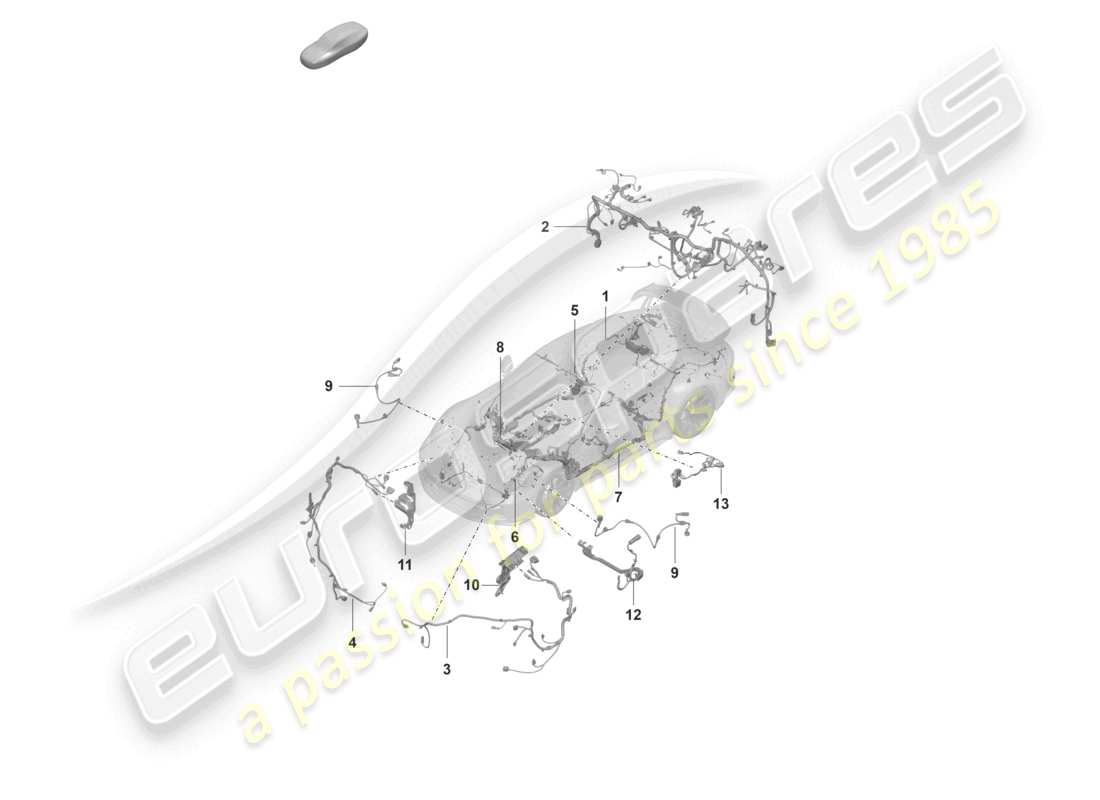porsche 2022 (992-1 gt3/rs/st) wire set bumper front end part diagram