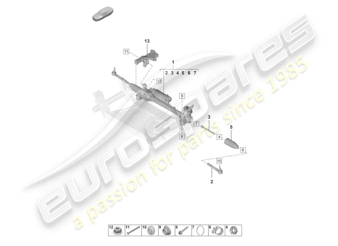 porsche 2022 (taycan 9j1-1) steering gear d - mj 2023>> part diagram