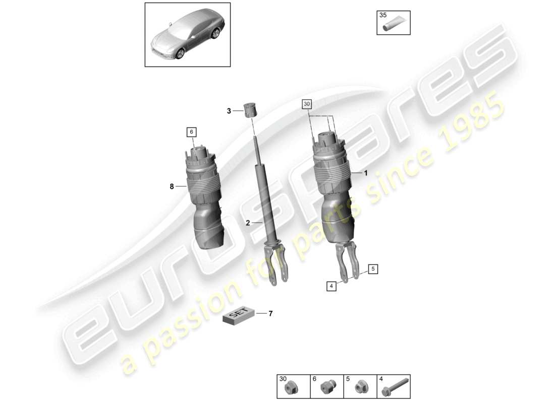 porsche 2021 (panamera 971-1) air spring parts diagram