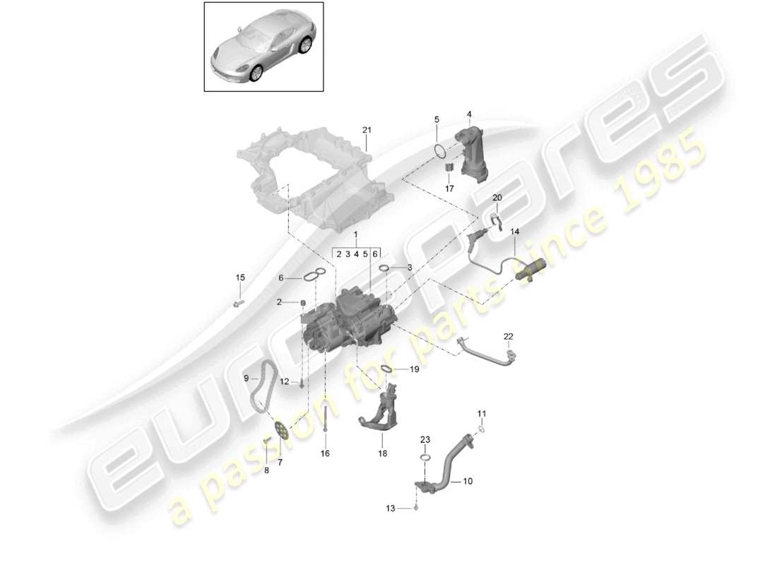 porsche 2026 (718 cayman) engine (oil press./lubrica.) oil pump part diagram