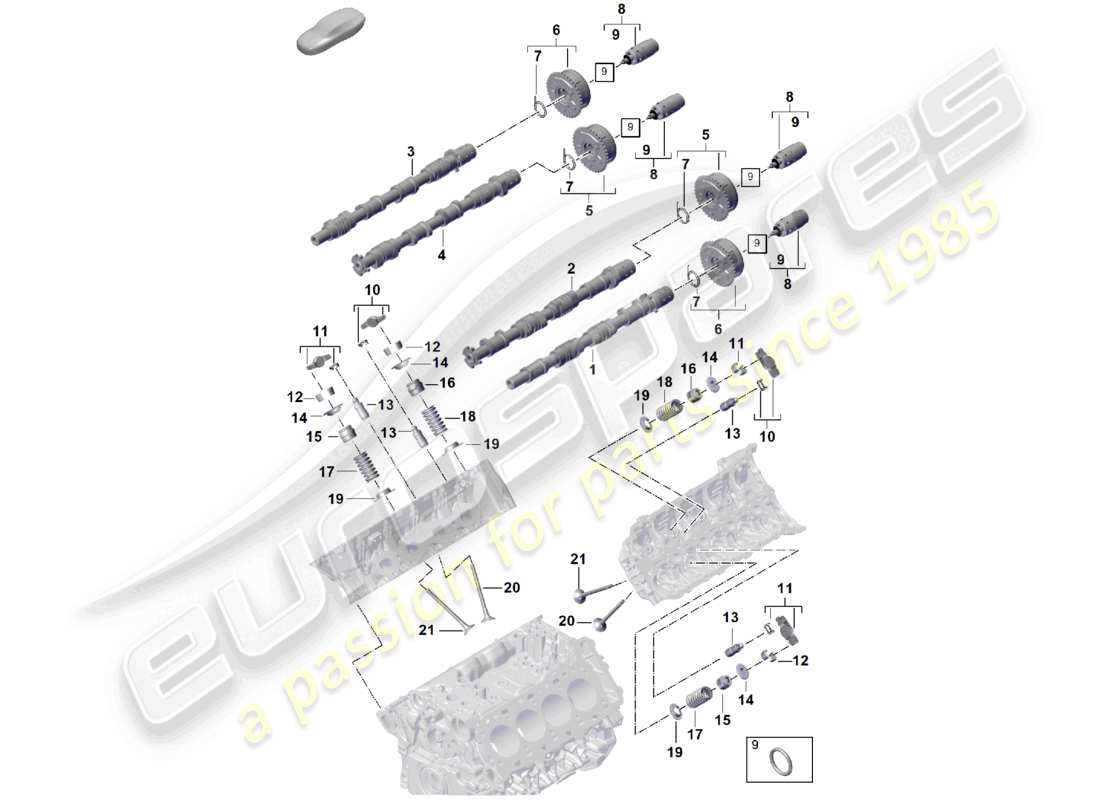 porsche 2026 (panamera 976) camshaft, valves camshaft adjuster unit part diagram