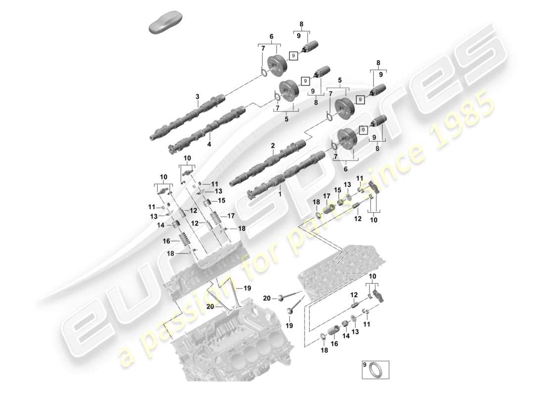 porsche 2023 (panamera 971-2) camshaft, valves part diagram