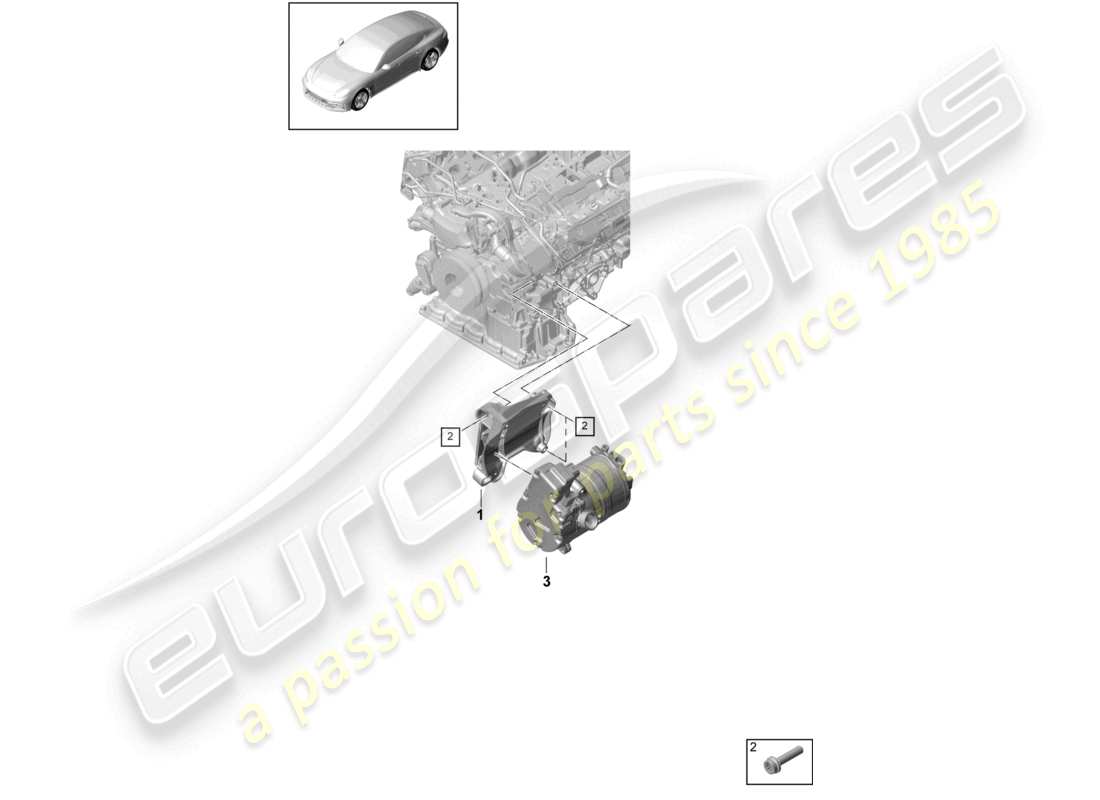 porsche 2021 (panamera 971-1) poly-v-belt fasteners part diagram
