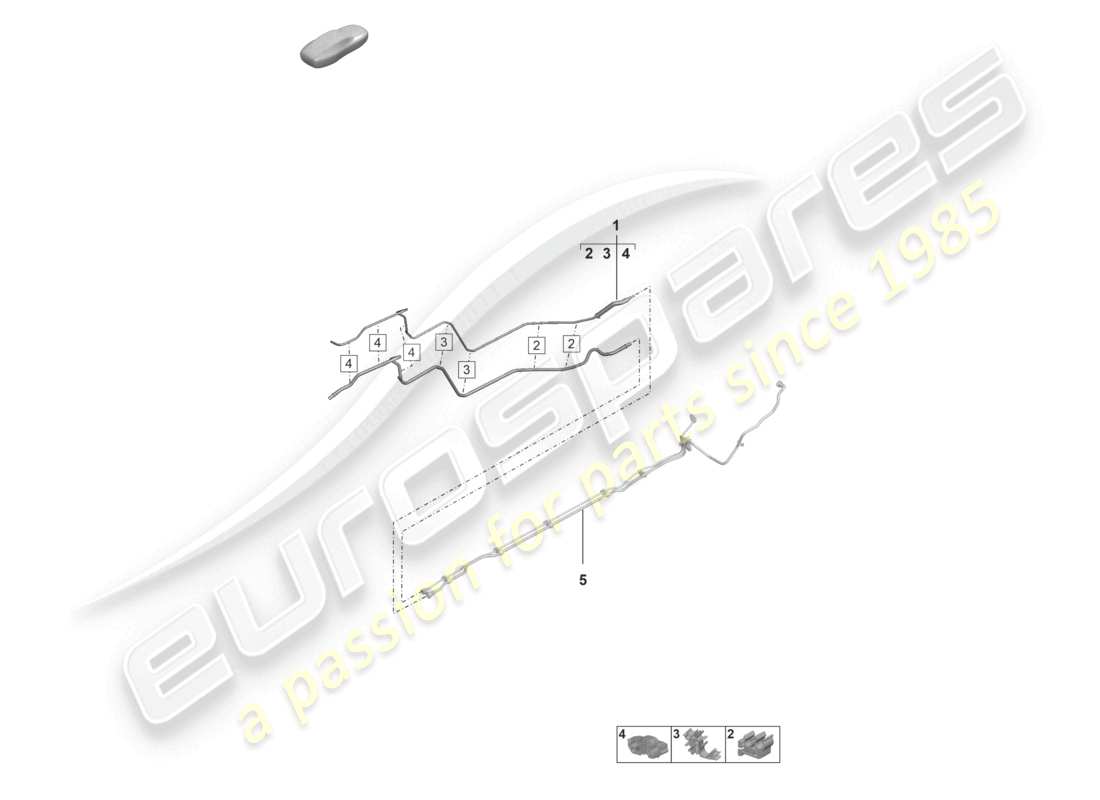 porsche 2021 (992-1 gt3/rs/st) fuel line rear part diagram