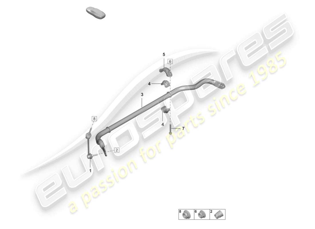 porsche 2021 (992-1 gt3/rs/st) anti-roll bar coupling rod part diagram