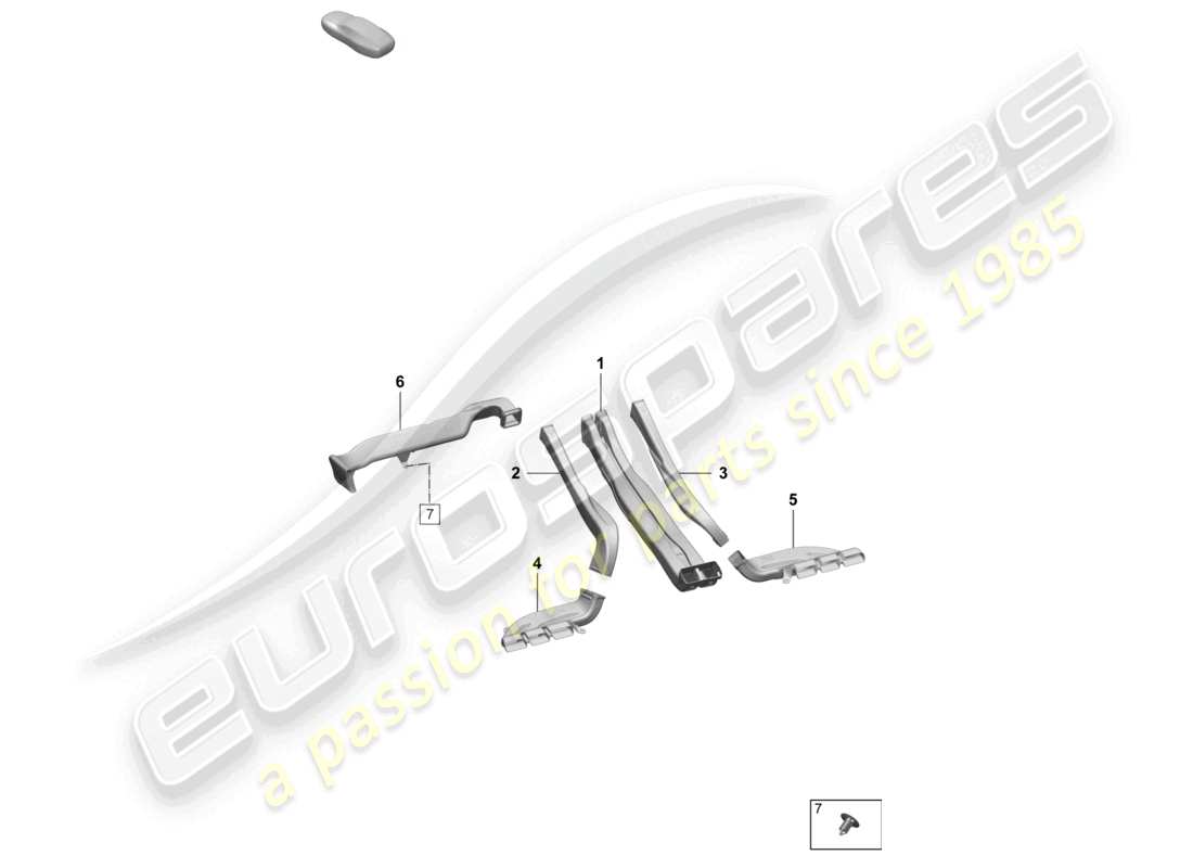 porsche 2024 (macan-e) air guide centre console part diagram