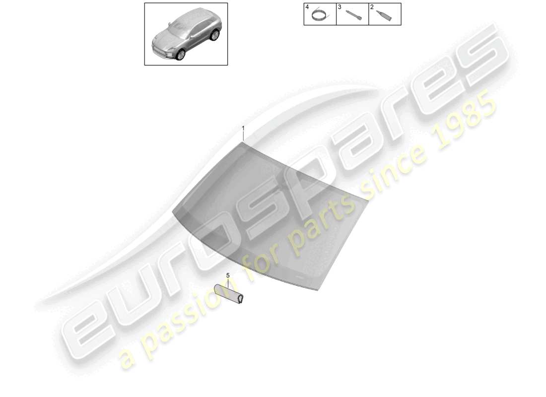 porsche 2023 (macan) windscreen part diagram
