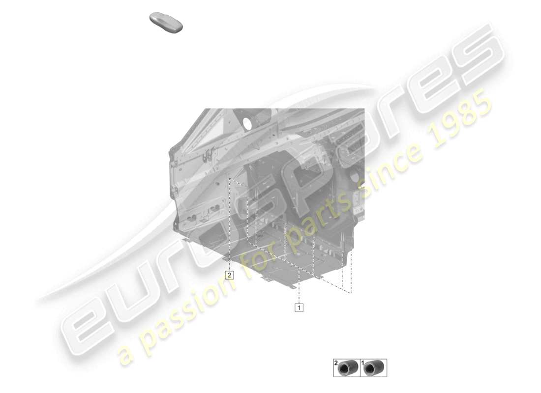 porsche 2023 (992-1 turbo / s) cross mem. below boot floor front boot floor plate part diagram
