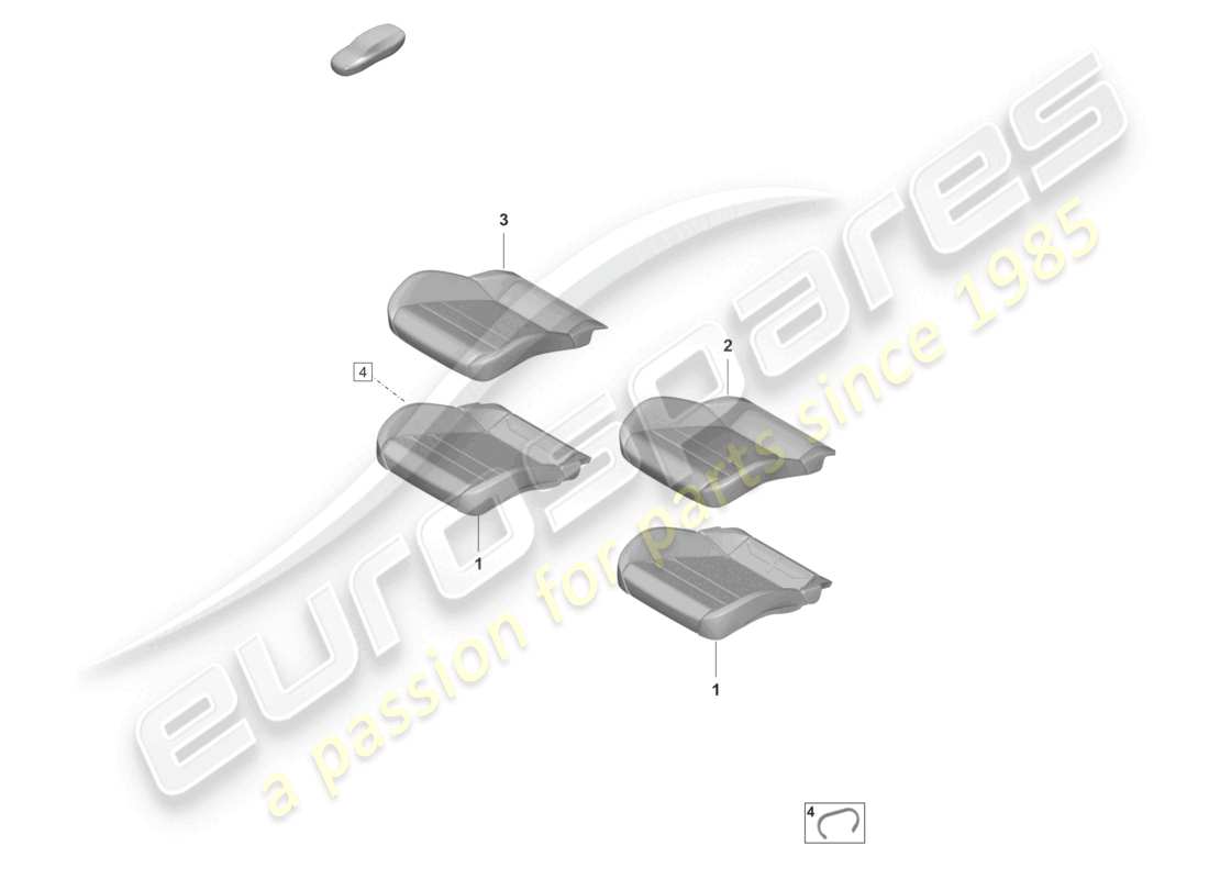 porsche 2022 (taycan 9j1-1) foam part seat cover standard seat part diagram
