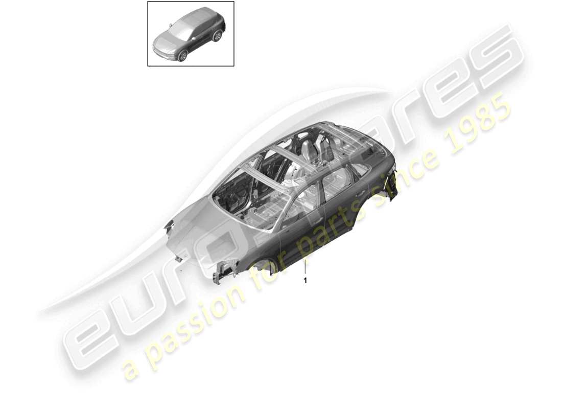 porsche 2023 (cayenne e3 9ya/9yb) car body parts diagram