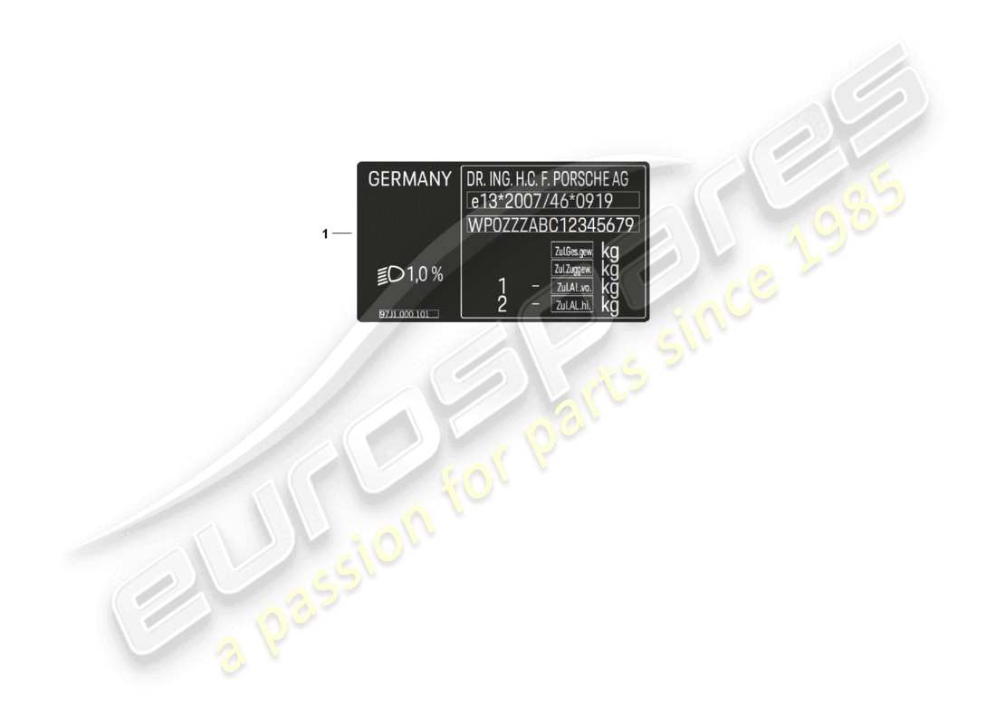 porsche 2021 (taycan 9j1-1) signs/notices d >>- mj 2021 part diagram