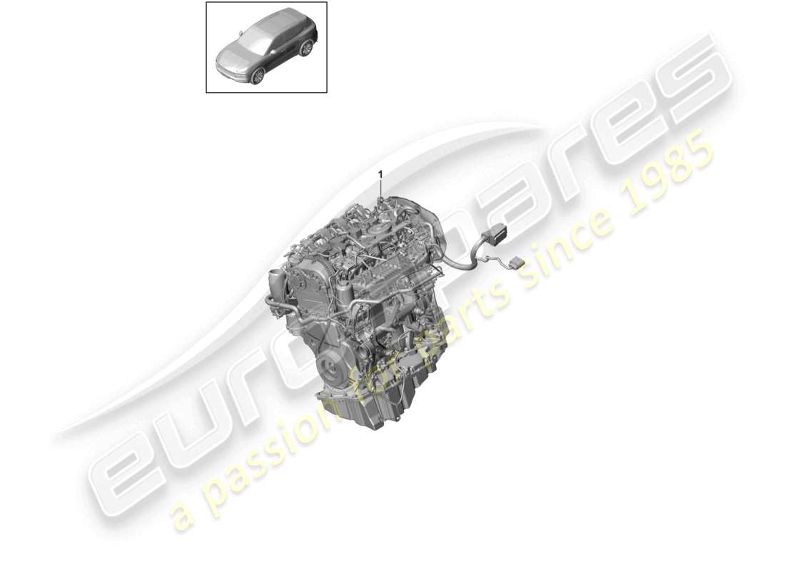 porsche 2022 (cayenne e3 9ya/9yb) replacement engine (complete) part diagram