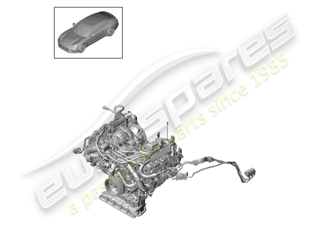 porsche 2021 (panamera 971-1) replacement engine (complete) part diagram