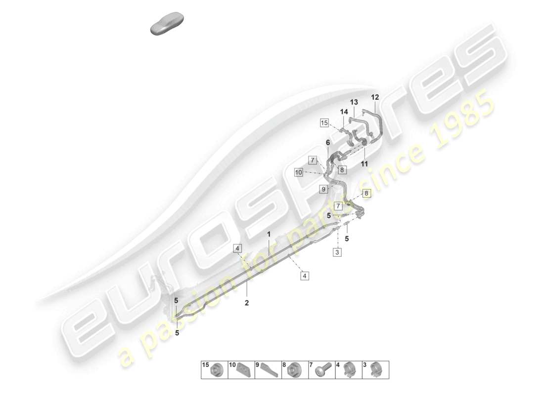 porsche 2022 (taycan 9j1-1) coolant pipe rear part diagram