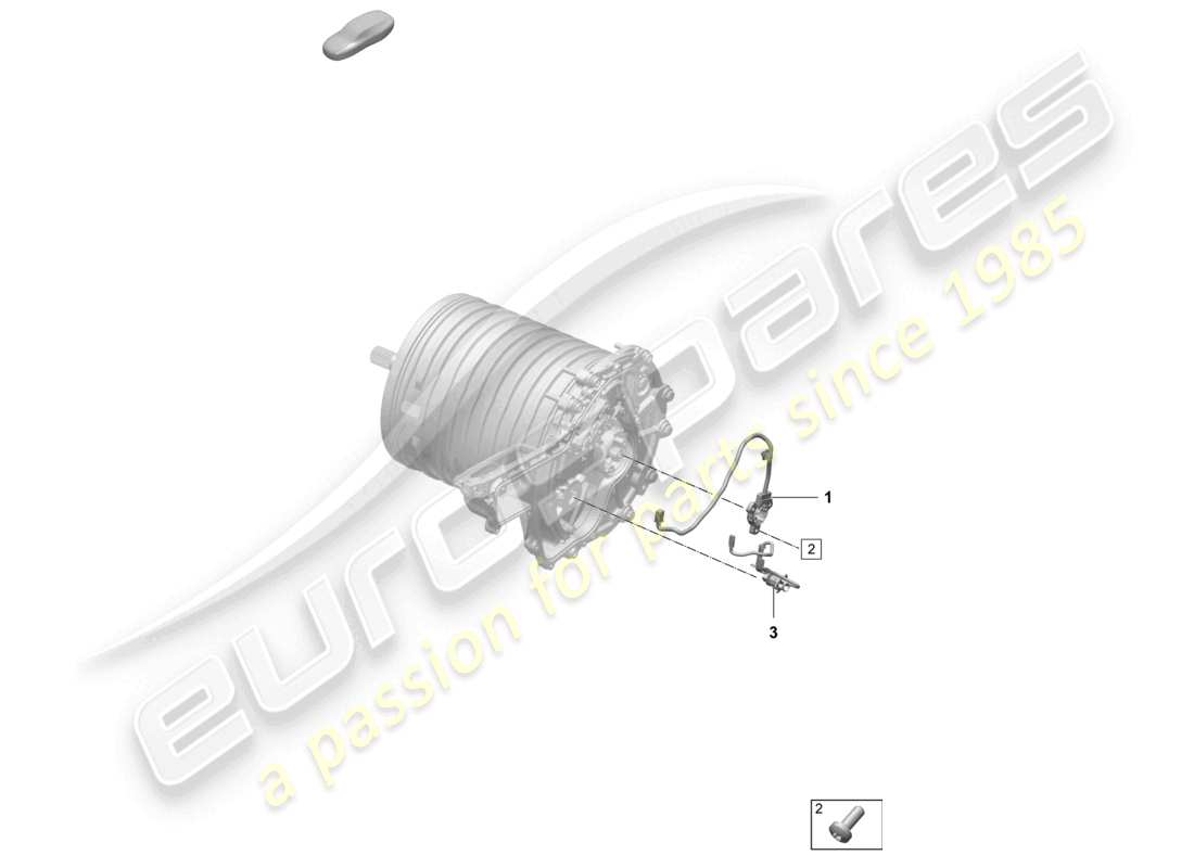 porsche 2026 (taycan 9j1-2) traction motor for elec. drive rear axle sensors part diagram