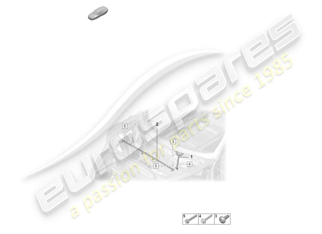 porsche 2022 (992-1 gt3/rs/st) dome strut front end part diagram