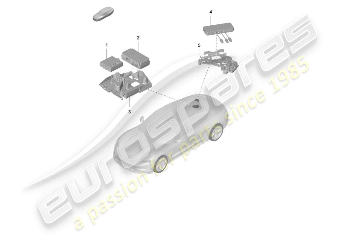 porsche 2022 (taycan 9j1-1) control unit for real time monitoring (rtm) and aerial part diagram