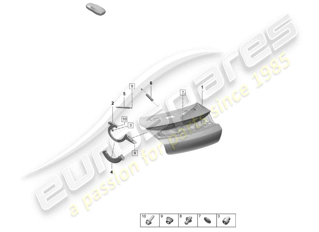 porsche 2026 (taycan 9j1-2) rear lid parts diagram