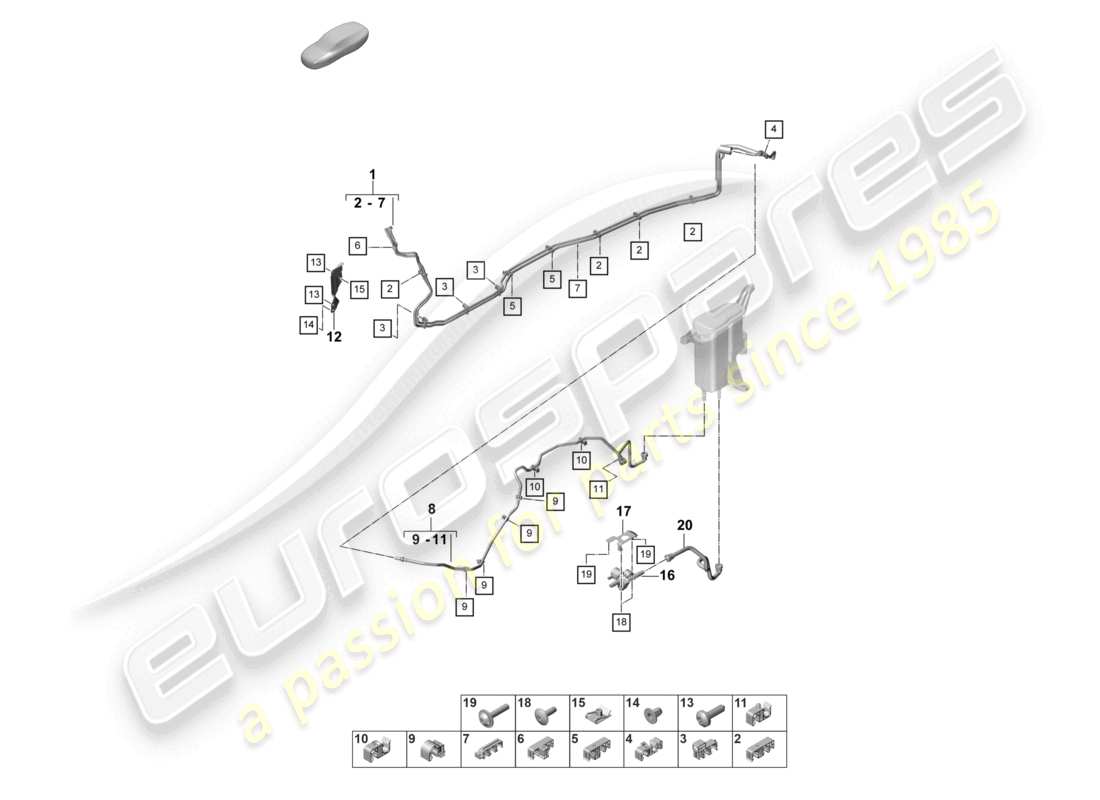 porsche 2026 (panamera 976) fuel line underbody part diagram