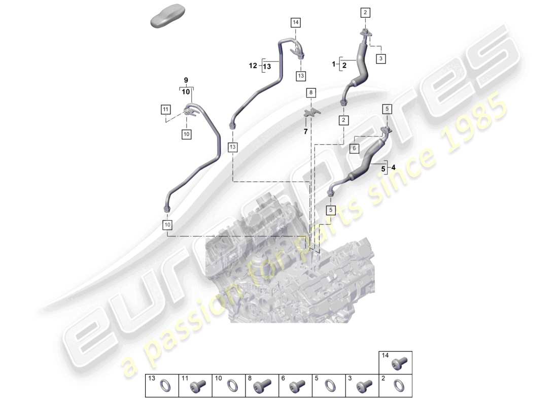 porsche 2026 (panamera 976) coolant cooling system for turbocharger part diagram