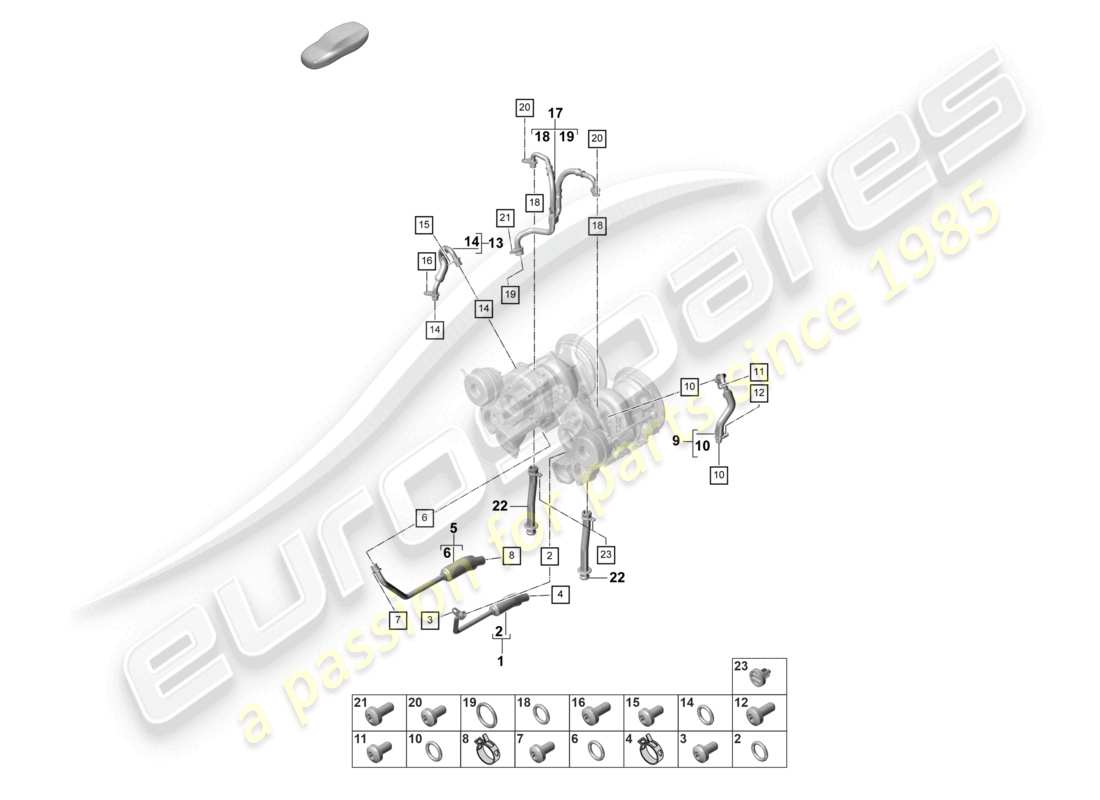 porsche 2024 (panamera 971-2) coolant cooling system for turbocharger oil pressure line for exhaust gas turbocharger part diagram