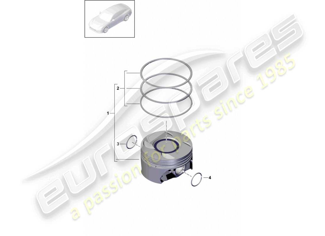 porsche 2021 (panamera 971-1) piston piston ring part diagram
