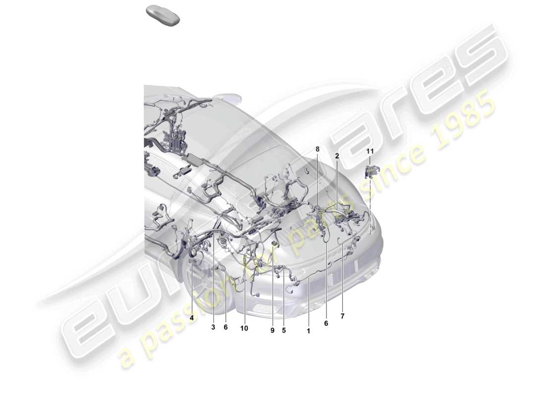 porsche 2026 (992-2 turbo / s) wire set rear end part diagram