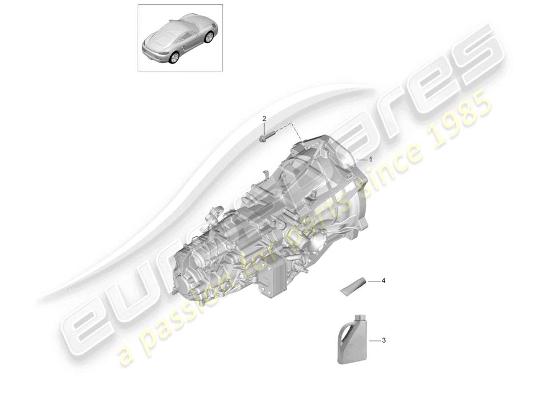 porsche 2023 (718 cayman) manual gearbox part diagram