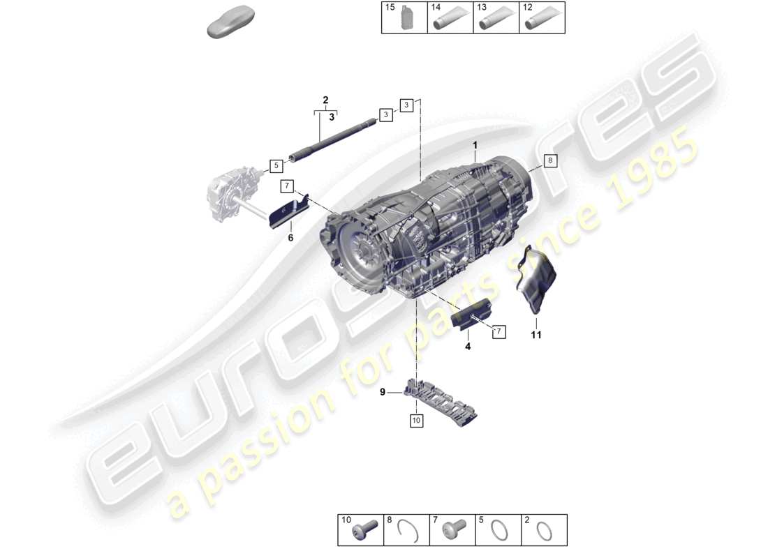porsche 2025 (panamera 976) 8-speed dual clutch gearbox - pdk - for vehicles with hybrid drive part diagram