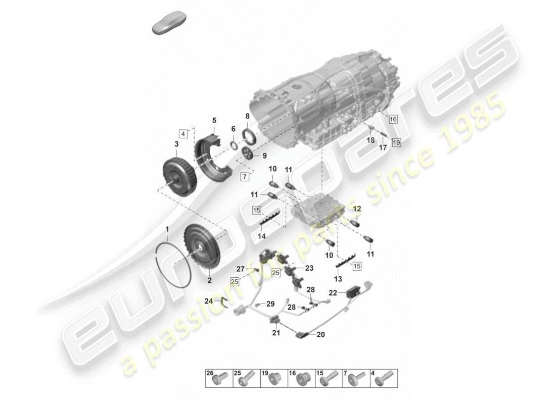 porsche 2022 (panamera 971-2) gearbox individual parts part diagram