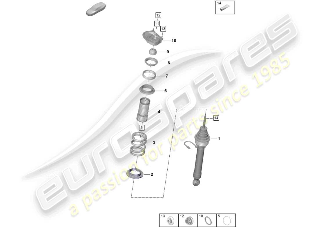 porsche 2023 (992-1 gt3/rs/st) suspension shock absorbers part diagram