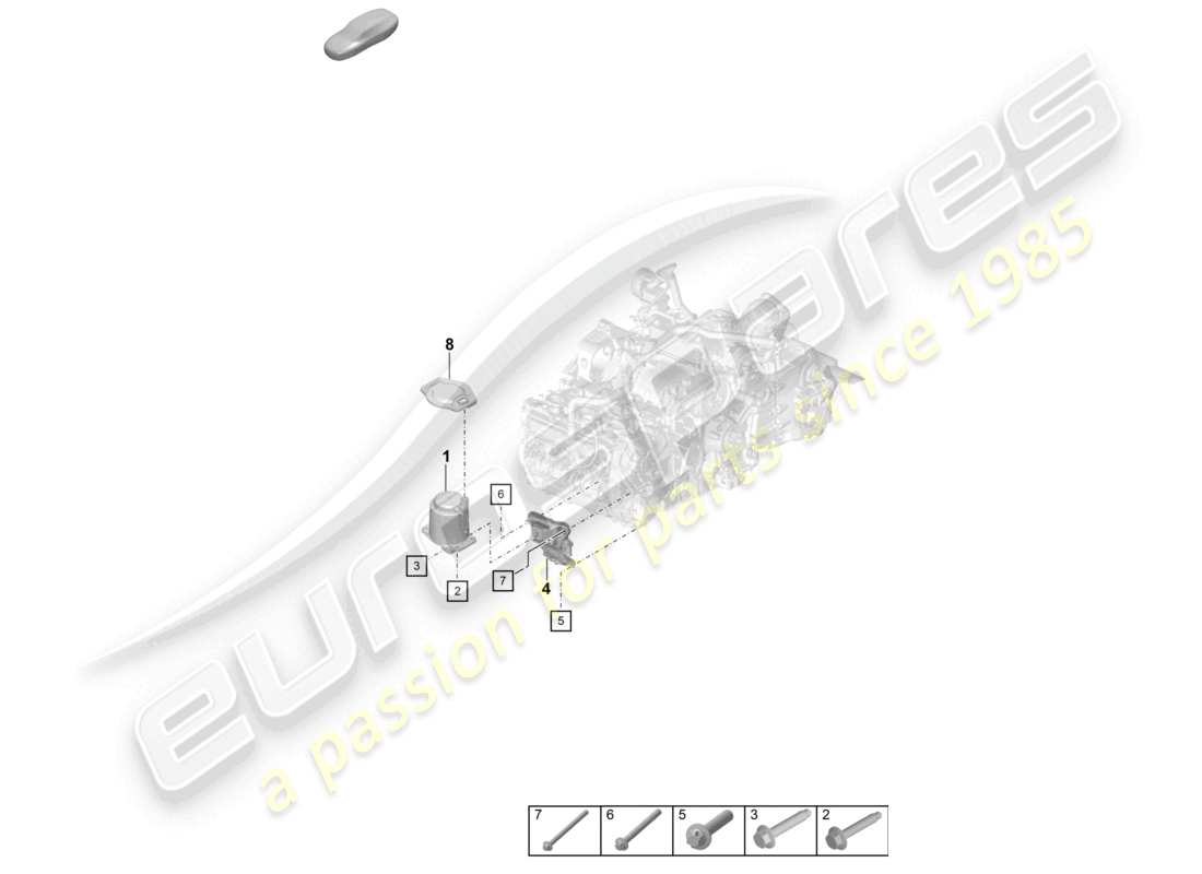 porsche 2022 (992-1 turbo / s) engine lifting tackle part diagram