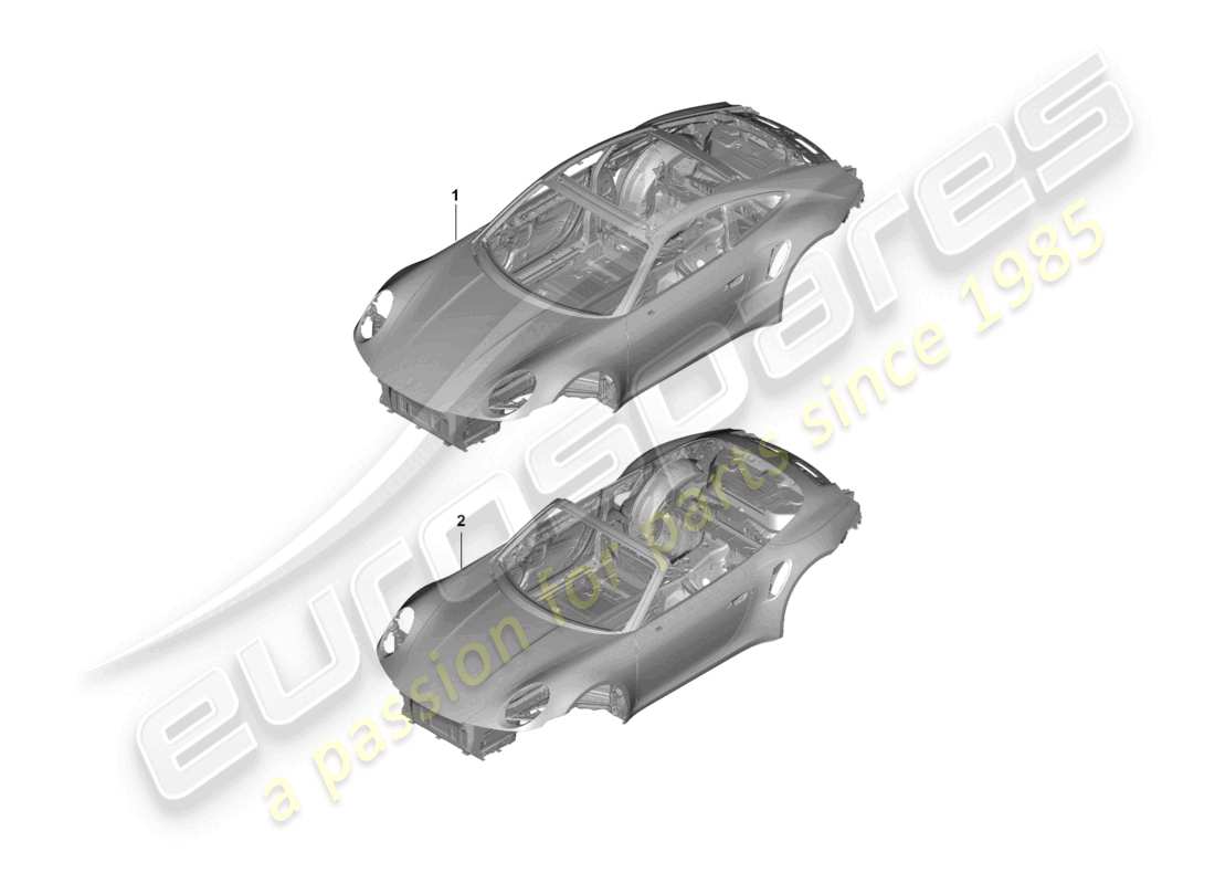 porsche 2023 (992-1 turbo / s) car body part diagram