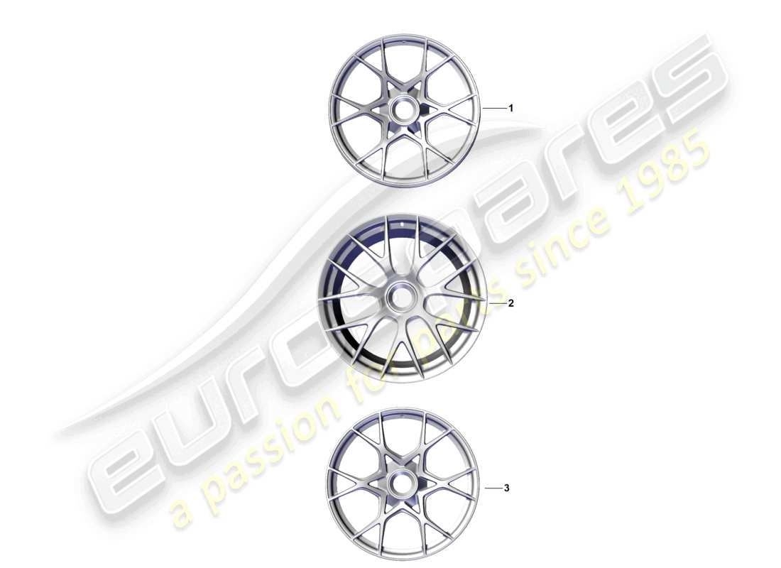 porsche 2021 (718 cayman gt4) alloy wheel parts diagram