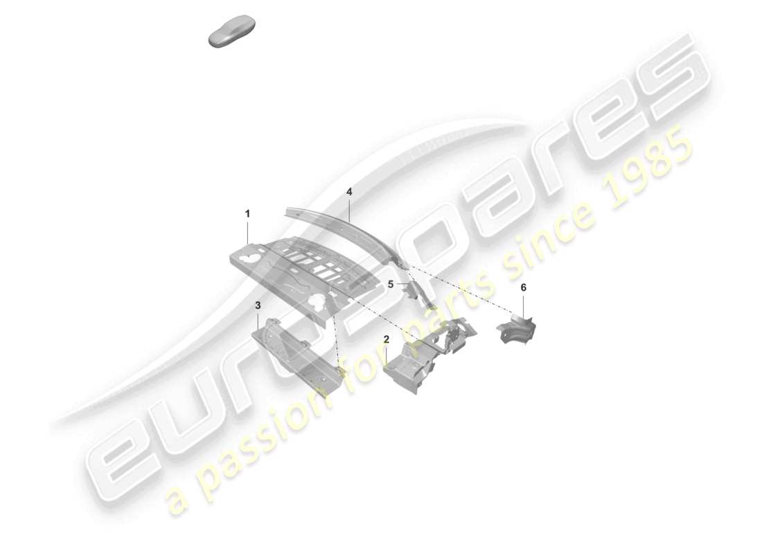 porsche 2020 (taycan 9j1-1) connecting plate rear shelf - roof part diagram