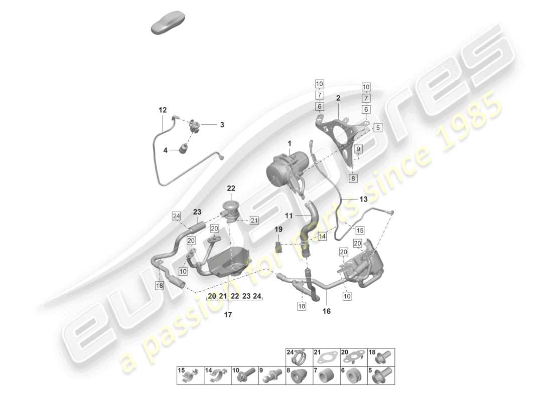 porsche 2026 (992-2 gt3/rs/st) secondary air pump part diagram