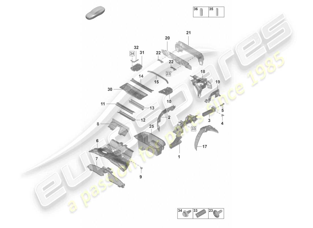 porsche 2024 (panamera 971-2) rear end side member part diagram