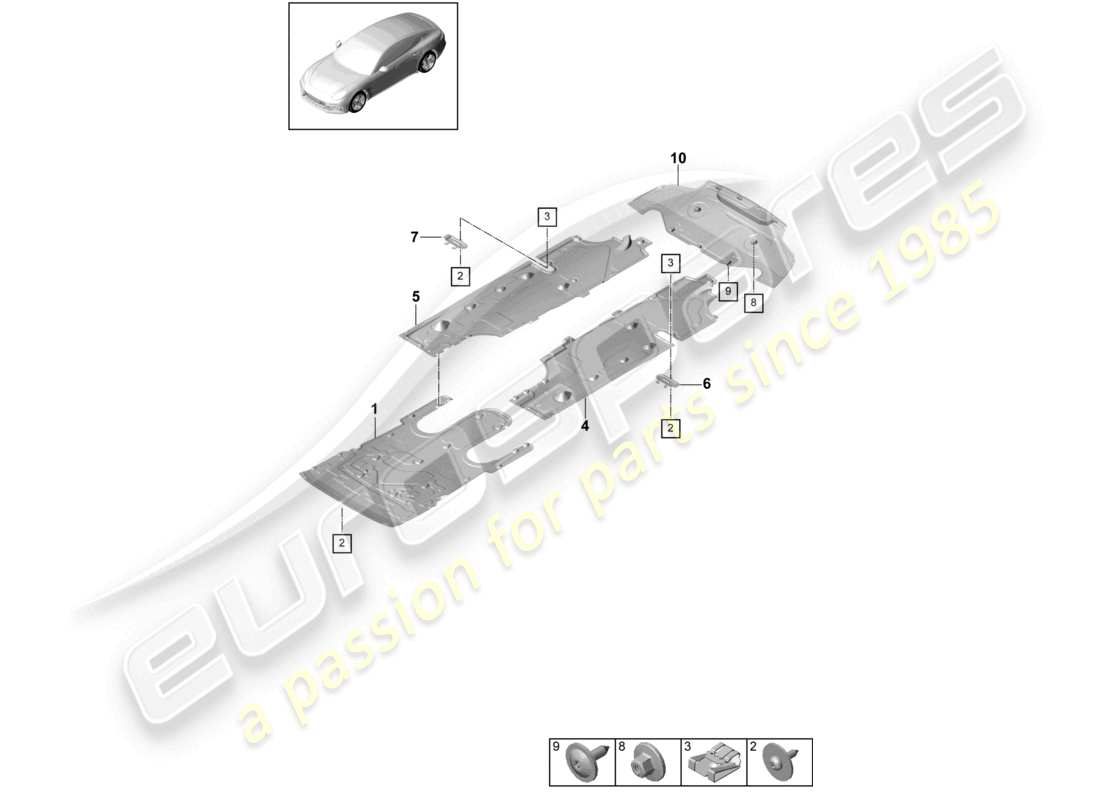 porsche 2021 (panamera 971-1) trim underbody parts diagram