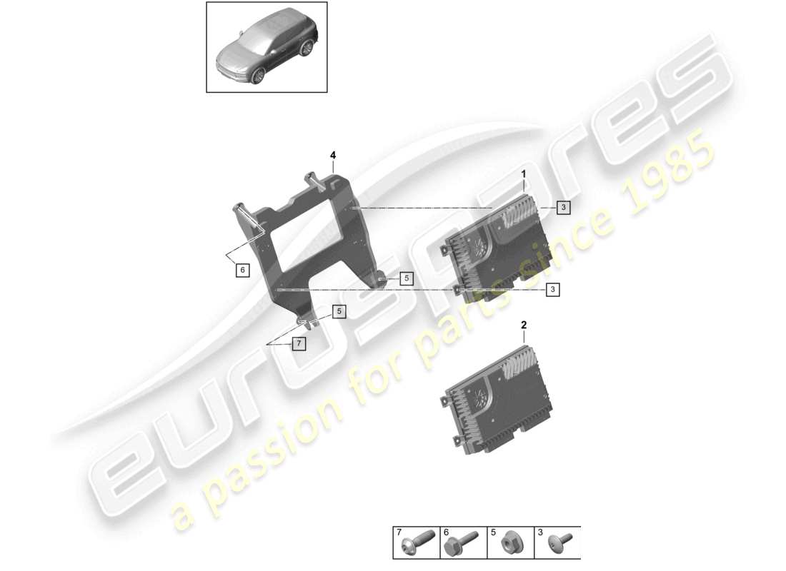 porsche 2022 (cayenne e3 9ya/9yb) amplifiers part diagram