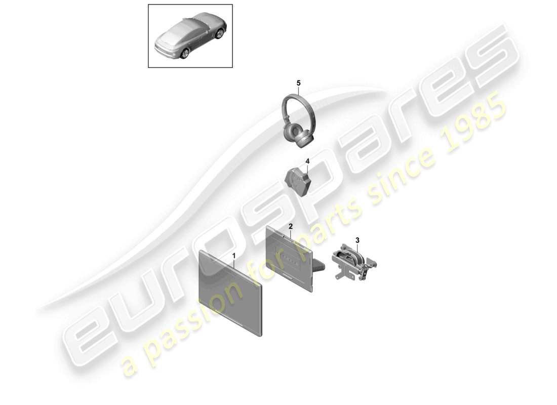 porsche 2021 (panamera 971-1) rear seat entertainment system parts diagram