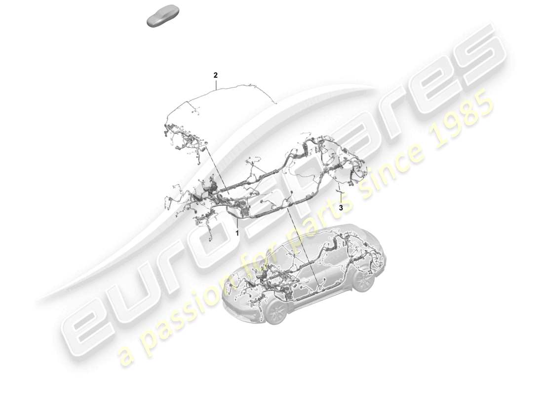 porsche 2026 (taycan 9j1-2) wire set passenger compartment dashboard parts diagram